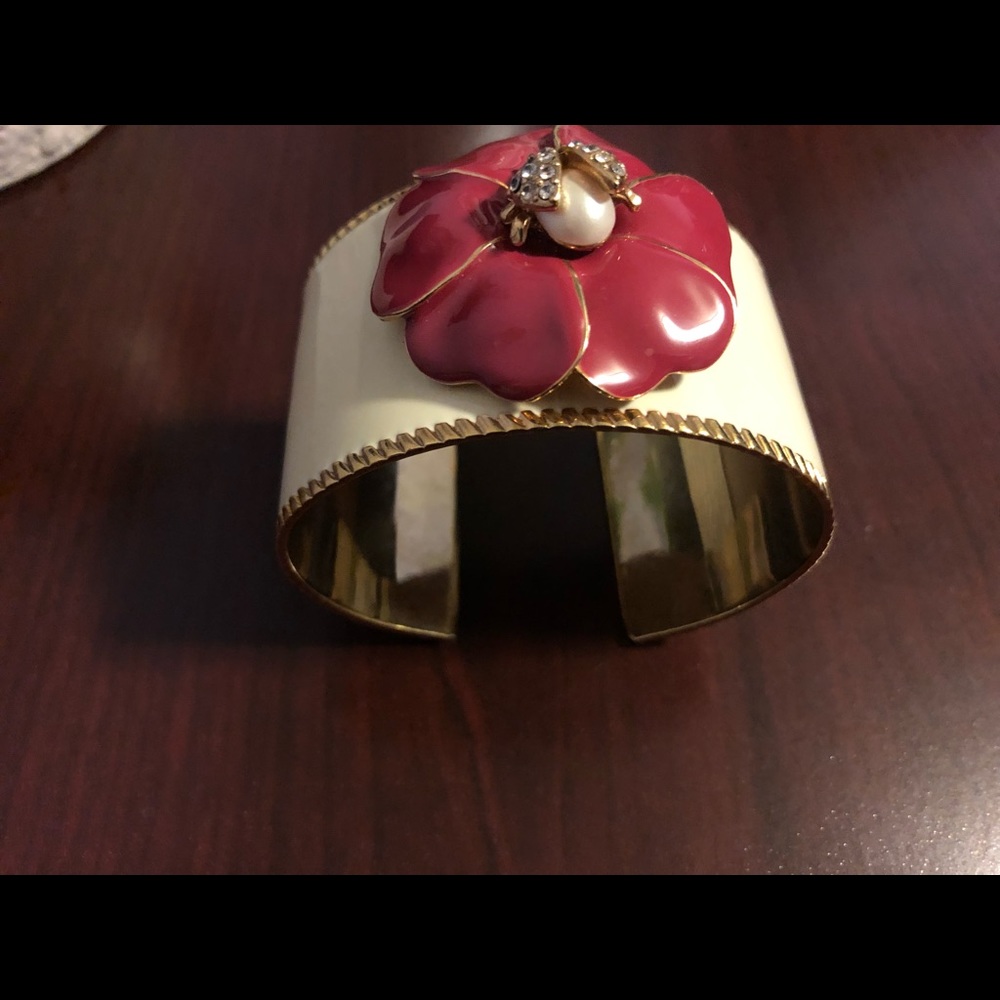 Stella & Dot Enamel Flower W Rhinestone Lady Bug View 3